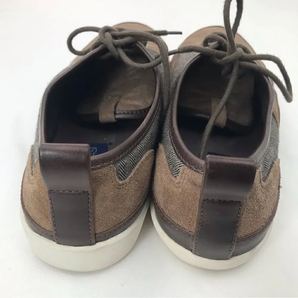 Roberto Vasi Brown Suede and Tweed Lace Up Casual Shoes